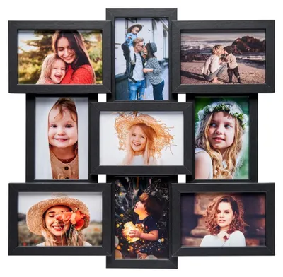 Obrázek produktu pro Rám na fotografie EBRO EB957B, černý, pro 9 fotografií, rozměr 13x18 cm, rám z MDF