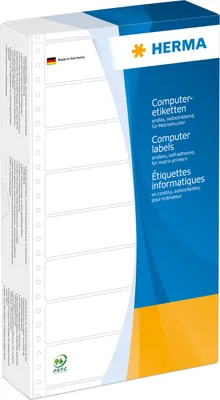 Produktbild von Computeretiketten weiß 147,32x99,2 mm perforiert Papier matt 1000 St.