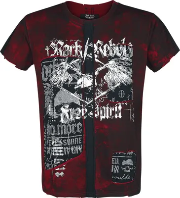 Produktbild von Rock Rebel by EMP Herren schwarz-rotes Shirt mit rockigem Print L