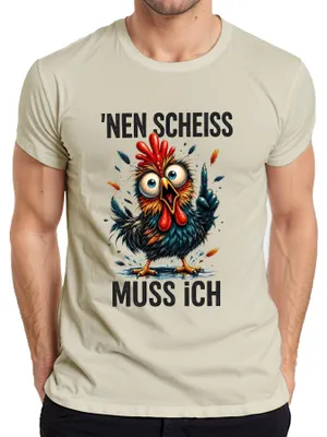 Immagine prodotto di T-shirt da uomo con scritta "Niente di speciale", design con gallo, tono sarcastico e irriverente, colore naturale, taglia 3XL