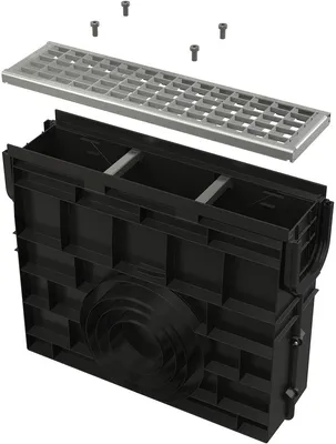 Produktbild von Alcadrain AVZ102R-R103S Entwässerungsrinne mit Kunststoffrand