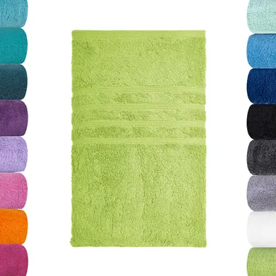 Produktbild von Lavea® Duschtuch 70x140 cm, Duschhandtuch Bali aus Baumwolle, großes saugstarkes Handtuch, hochwertige Handtücher aus 100% GOTS Baumwolle, Premium Frottier Badetuch, Apfelgrün