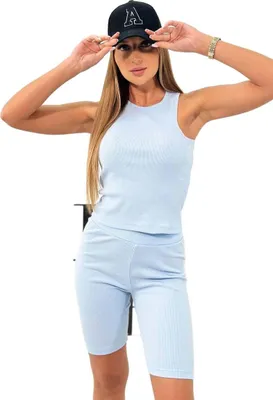 Produktbild von 3-in-1-Set: Sweatshirt, Top und kurze Leggings, blau