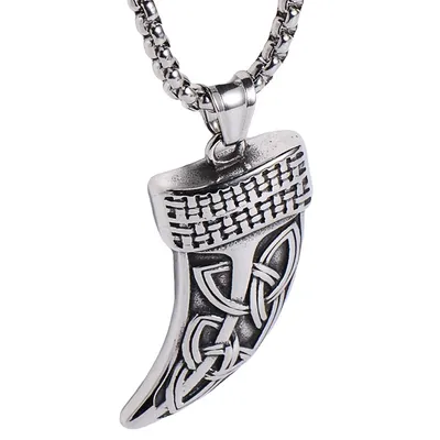Image de Collier pour homme Croc - Argenté en acier inoxydable KP20484