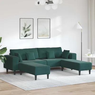 Image de Canapé 3 places vidaXL vert foncé 250 x 188 x 76 cm en velours