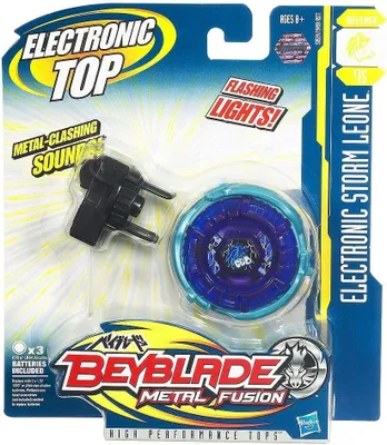 Produktbild von Hasbro Beyblade Metall Fusion Kreisel Storm Leone Elektronisch mit Licht & Sound – Action-Kampftop mit Launcher & Reißleine Modell 30524 B15