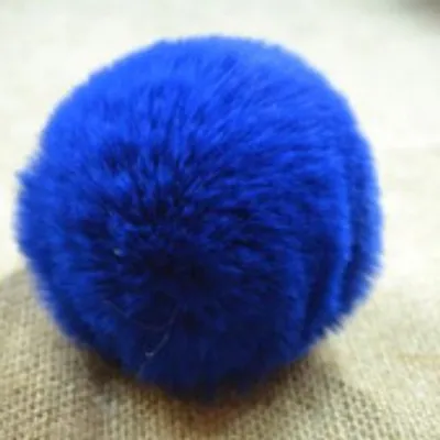 Obrázek produktu pro Bambule, bambulka z kožešiny modrá 8 cm / 1ks