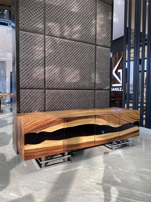 Produktbild von Anrichte Sideboard Kommode Epoxidharz Braun Wohnzimmer Holz Kommoden