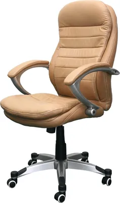 Image de Jet-Line : Chaise de bureau pivotante, modèle Rom, couleur beige, réglable en hauteur. Fauteuil de direction, neuf. Mobilier de bureau