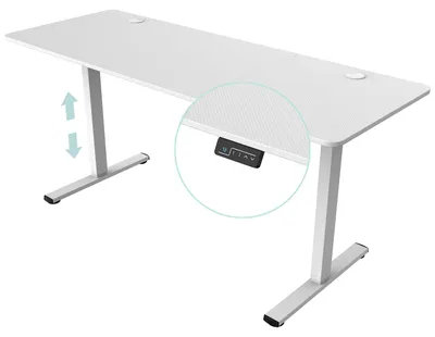 Produktbild von Mars Gaming MGD-ERGOPRO160 Elektrischer Hubtisch Weiß 160 x 60 cm elektrisch höhenverstellbar