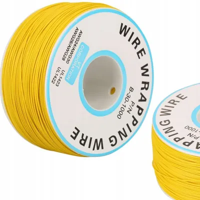 Produktbild von Rosfix Kynar Draht – Niederspannungskabel Ø0,25 mm AWG30 | 200 m Länge, Gelb PVC Isoliert | Für Elektronikprojekte | Draht und Kabel
