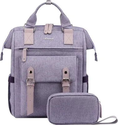 Obrázek produktu pro Voděodolná dámská školní taška, 15,6 palců, USB, fialová, cestovní