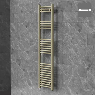 Immagine prodotto di Asciugamani radiante LuxeBath Sahara, 400x1500 mm, beige, con attacco laterale, asciugamani radiante a pannello, porta asciugamani radiante per bagno
