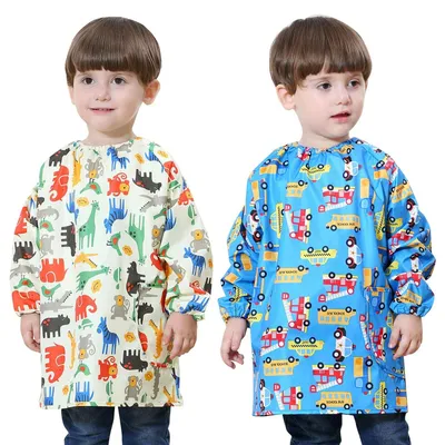 Produktbild von Omgoods – Wasserdichte Baby-Schürze mit langen Ärmeln, ideal zum Spielen und Essen