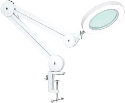 Obrázok produktu pre Stmievateľná LED lupa Unyqoos® s otočným ramenom a svorkou pre prácu vyžadujúcu presnosť