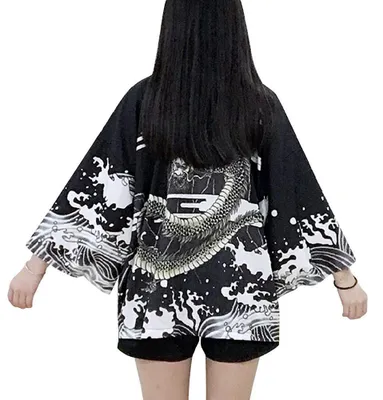 Produktbild von Siehin Damen Kimono Cardigan Japan Happi Kimono Frühling-Sommer Jacke Yukata Coa