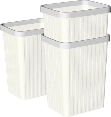 Produktbild von Famanu Abfalleimer 8,2L - Weiß, 3er Set