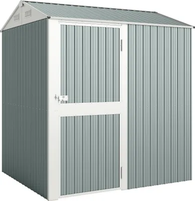 Produktbild von MetallGerätehaus3,5m²,HoherAbschließbarGeräteschuppenmitSattedachLüftungenHandschuhen,209x177x236cm