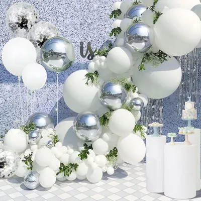 Zdjęcie produktu dla Balony Girlanda Balonowa Biała Komunia Urodziny Ślub Wesele Dekoracje XXL