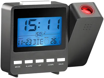 Produktbild von PEARL Projektionsuhr: Funk-Projektionswecker DAC-662.Beam mit Temperaturanzeige (Funkwecker mit Projektion, Wecker mit Licht an der Decke, Zeit)