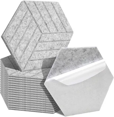 Immagine prodotto di 18 pannelli acustici da parete con rivestimento in tessuto non tessuto, nero