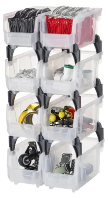 Aufbewahrungsboxen, 8er-Set, 27,6x14x13 cm, transparent, stapelbar