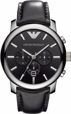 Produktbild von Emporio Armani AR0431 Herren-Armbanduhr, Edelstahl-Gehäuse, Leder-Armband