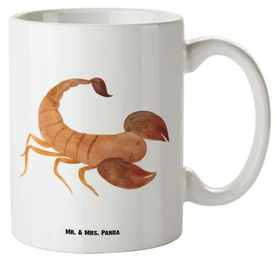 Produktbild von Mr. & Mrs. Panda weisse tasse Sternzeichen Skorpion - Weiß - Geschenk, Pott, Große, hochwertige, November, Geburtstag, Oktober, Haferl, Skorpione, Keramiktasse, Teetasse