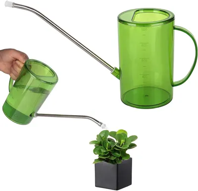 Produktbild von Gießkanne (1,0 l) mit langem Ausguss für Zimmerpflanzen – Kleine Gießkanne für Zimmerpflanzen – Gießkanne für Blumen, Haus, Garten