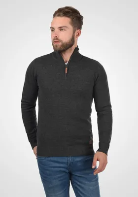 Produktbild von Blend BHRobin Herren Strickpullover Troyer Feinstrick Pullover mit Troyerkragen Rippbündchen Baumwollmischung Regular fit