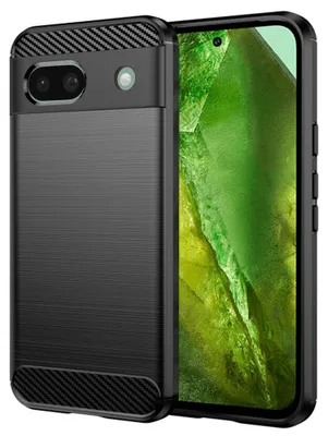 Produktbild von Techsuit Carbon Silicone Back Cover Hülle für Google Pixel 8a - Schwarz