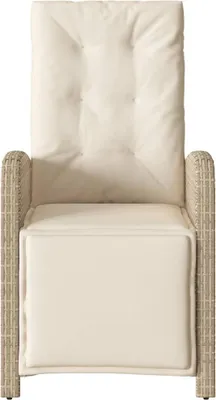 Imagen del producto de Silla de jardín vidaXL con reposapiés, ajustable, color beige, de polirratán