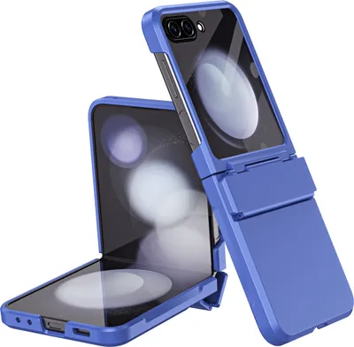 Immagine prodotto di Custodia per Samsung Galaxy Z Flip 6 / Z Flip 7 FE Cover rigida antiurto con protezione della cerniera e piccola protezione dello schermo blu