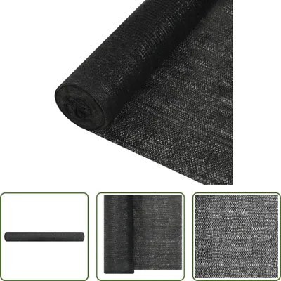 Produktbild von The Living Store Zaunblende Schwarz 2x25 m HDPE 195 g/m²