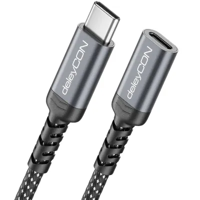 Produktbild von deleyCON 1m USB-C Verlängerungskabel 100W PD 3.0