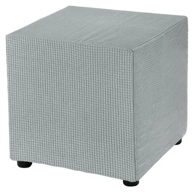 Productafbeelding van Solidchoice - Stretch Polyester Voetsteunhoes 45 x 45 x 45 cm Lichtgrijs