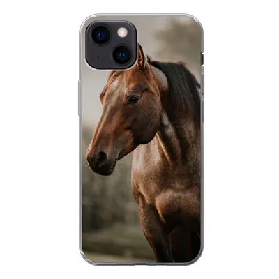 Produktbild von MuchoWow® Handyhülle Schutzhülle Hülle für iPhone 13 Pferd - Licht - Wald Silikon Softcase Handy Hülle - Karteninhaber