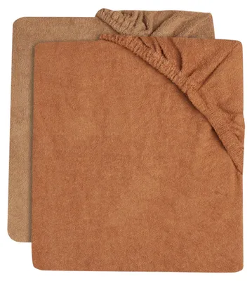Produktbild von Jollein Wickelunterlagenbezug (2er-Pack) 50x70cm Frottee - Karamell/Biskuit | Textilien