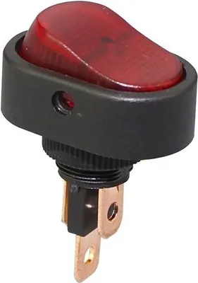 Produktbild von Kfz-Wippschalter 12V 20A, mit roter LED, Lochmontage, EIN/AUS 3-polig ASW-20D-3