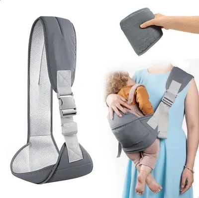 Zdjęcie produktu dla Unyqoos® Ergonomiczny nosidełko dla niemowląt – 5 pozycji noszenia, regulowane od 57 do 83 cm, dla noworodków i małych dzieci, wykonane z bawełny z oddychającą siatką, z wyściełanymi paskami na ramiona