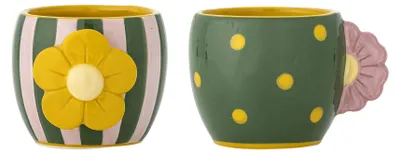 Zdjęcie produktu dla Bloomingville Haisy, Zestaw, 0,2 l, Filiżanka, Uniwersalne, Wielobarwny, Kamionka