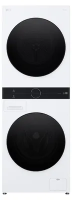 Productafbeelding van LG WT1210WWF WashTower, wasmachine (12 kg, energie-efficiëntie-10%) en droger (10 kg, energie-efficiëntie) met een bedieningspaneel met één druk op de knop, TurboWash 360°, AI DD en Dual Inverter warmtepomp