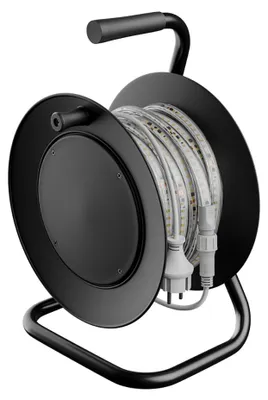 Produktbild von Spectrum LED Streifen Lichtschlauch 50m IP65 400W 30000lm Neutralweiß 4000K auf Kabeltrommel mit Stecker