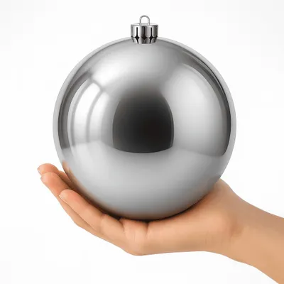 Produktbild von Weihnachtskugeln Outdoor XXL Christbaumkugeln für Draußen 20cm Groß Silber glanz