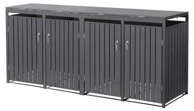 Produktbild von ML-Design Mülltonnenbox 4er für 4 Tonnen, 240L 264x80x120 cm Anthrazit, Stahl, wetterfest/abschließbar