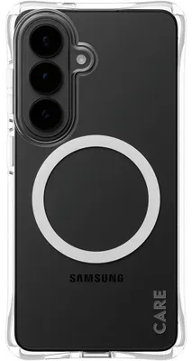 Produktbild von PanzerGlass CARE™ by ® Samba Case Transparent m. Weiss Qi Samsung Galaxy S26, Cover, Samsung, Samsung - Galaxy S26, 16 cm (6.3"), Transparent