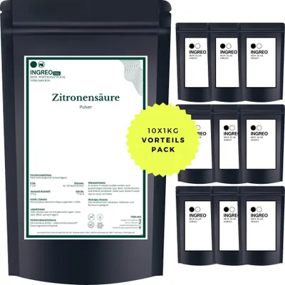 Produktbild von Zitronensäure Anhydrat Pulver (40-100 Mesh) – 10kg (10X1kg)