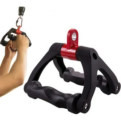 Produktbild von Doppel-D-Grif, Doppel D Rudergriff, Parallelgriff Latzug für Klassische Ruderübungen, Seilzug Griffe Fitness Pull Down Griff für Bizeps und Trizeps