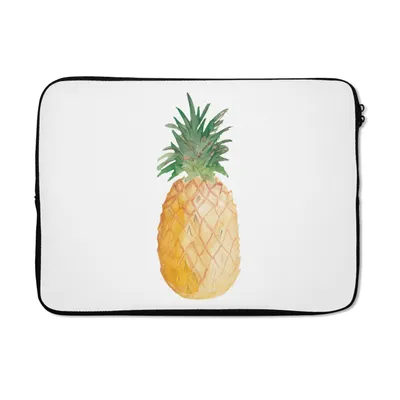 Produktbild von MuchoWow® Laptop Hülle 14 ZollAnanas - Obst - Weiß Laptoptasche - Laptoptasche - Stoßsicher - Schutzhaube