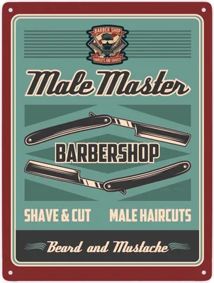 Produktbild von Retro BarberShop Metallschild XXL